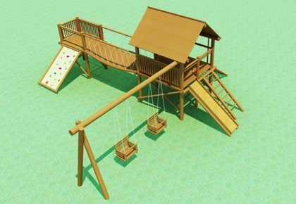 Playground de Eucalipto para condomínio